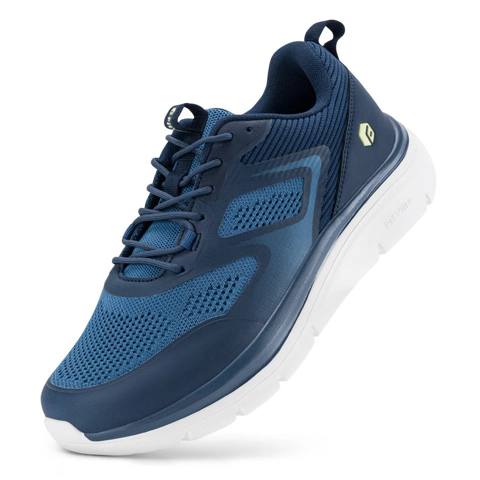 FitVille Men Extra Wide Sneakers Breathable Lightweight Walking Shoes Black/Blue